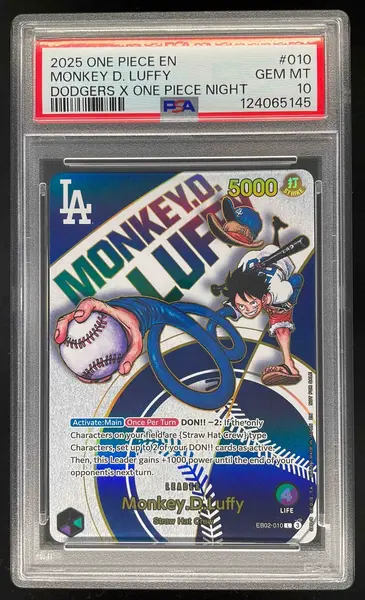 2025 One Piece Promo LA Dodgers One Piece Night Monkey D Luffy PSA 10