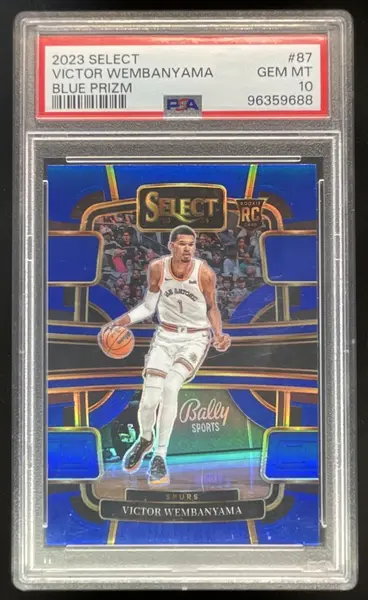 2023-24 Panini Select Blue Prizm #87 Victor Wembanyama RC Concourse PSA 10