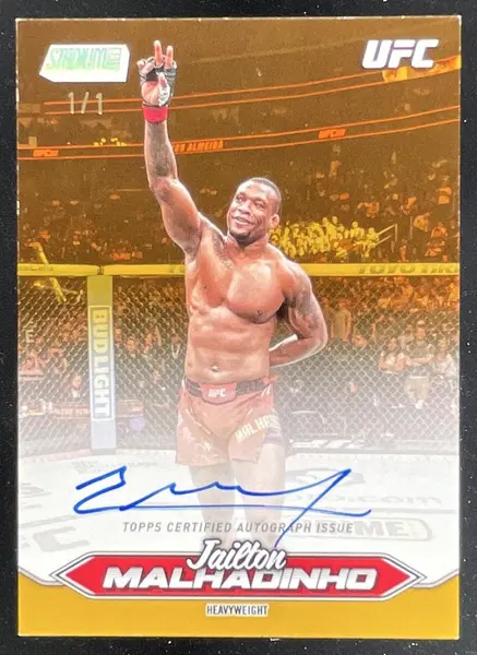 2025 Topps UFC Stadium Club Gold Rainbow Foil #JMA Jailton Malhadinho Auto 1/1