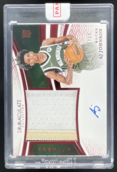 2024 Immaculate Collection Premium Patch International Red AJ Johnson Auto /15