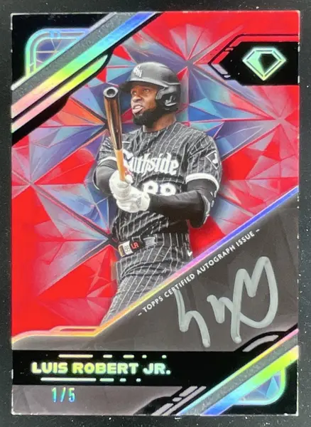 2025 Topps Diamond Black PolychromatINK Red Silver Ink Luis Robert Jr. Auto /5