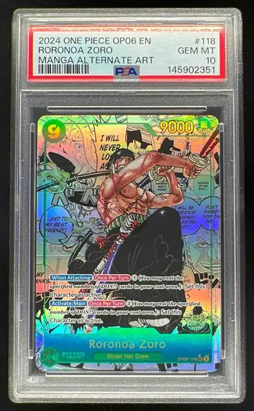 2024 One Piece OP06 EN Manga Alternate Art #118 Roronoa Zoro PSA