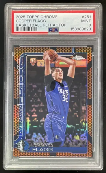 2025-26 Topps Chrome Basketball Refractor #251 Cooper Flagg RC PSA 9