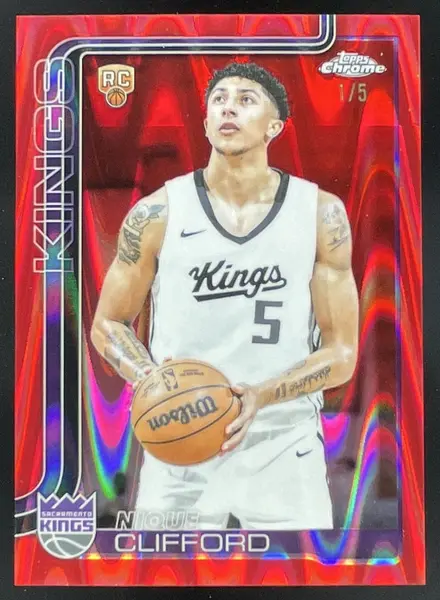 2025-26 Topps Chrome RayWave Red Refractor #274 Nique Clifford RC /5