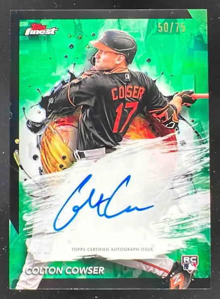2024 Topps Finest Autographs Green Refractor #FA-CC Colton Cowser RC Auto /75