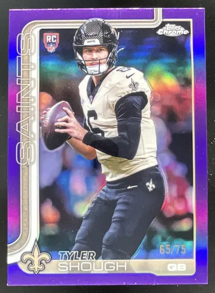 2025 Topps Chrome Rookie Purple Refractor #398 Tyler Shough RC /75