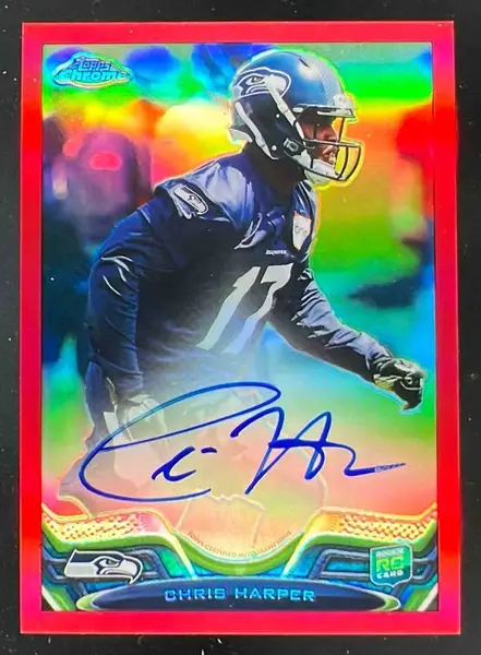 2013 Topps Chrome Rookie Autographs Red Refractors #10 Chris Harper RC Auto /5