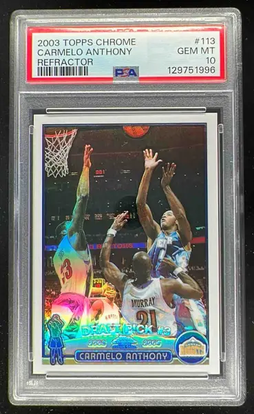 2003-04 Topps Chrome Refractors #113 Carmelo Anthony RC PSA 10 on 2003-04 Topps Chrome Refractors #113 Carmelo Anthony RC PSA 10 on