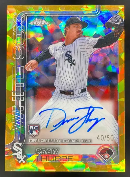 2025 Topps Chrome Sapphire Gold #RA-DT Drew Thorpe RC Auto /50