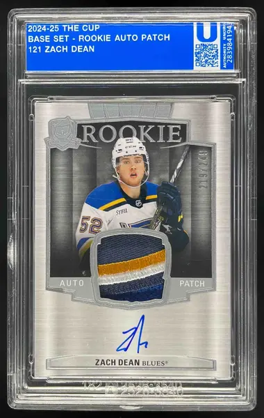 2024-25 Upper Deck The Cup #121 Zach Dean Rookie Patch Auto Autograph RC /249