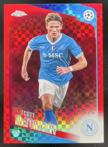 2025-26 Topps Chrome UEFA CC Red X-Fractor #41 Scott McTominay /5