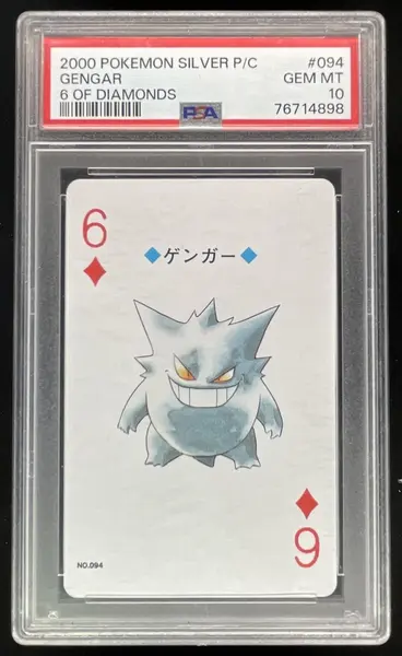 2000 Pokemon Silver Playing Cards 6 of Diamonds #094 Gengar PSA 10