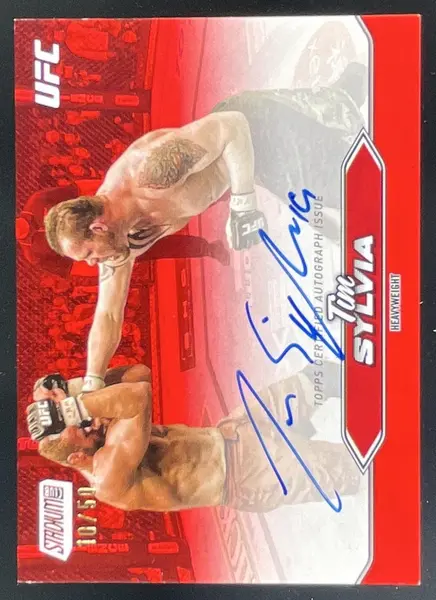 2025 Topps UFC Stadium Club Autograph Red Foil #BCA-TSA Tim Sylvia Auto /50