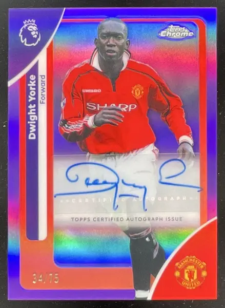 2026 Topps Chrome Premier League Soccer Purple Refractor Dwight Yorke #CA-DY