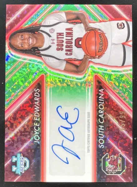2024-25 Bowman's Best University Arrow Green Mini Diamond Joyce Edwards Auto /99
