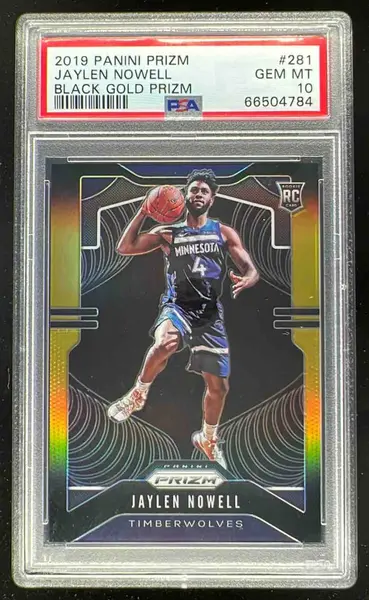 2019-20 Panini Prizm Prizms Black Gold #281 Jaylen Nowell RC /5 PSA 10