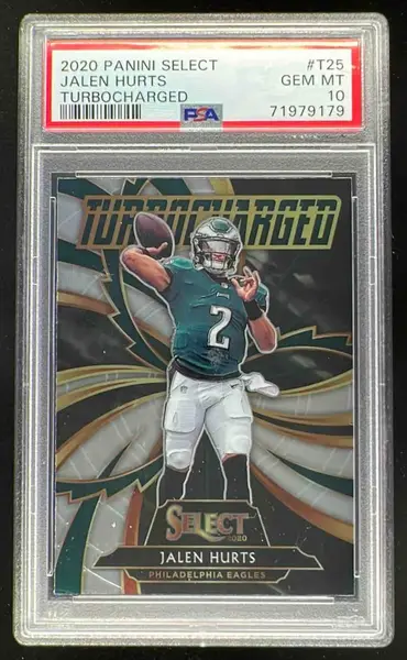 2020 Panini Select Turbocharged #T25 Jalen Hurts RC PSA 10