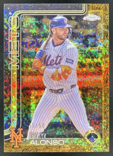 2025 Topps Gilded Collection Chrome Gold Gold Mini-Diamond #20 Pete Alonso /50