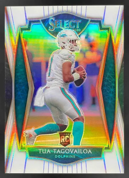 2020 Panini Select White Prizm #145 Tua Tagovailoa RC Premier Level /35