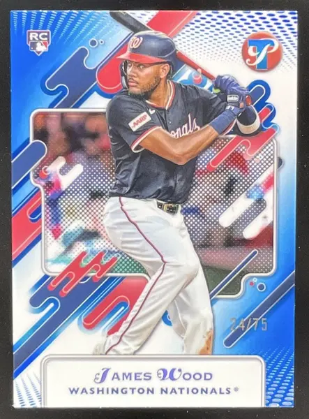 2025 Topps Pristine Blue Refractor #8 James Wood RC /75