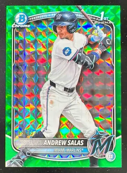 2025 Bowman Chrome Green Geometric Refractor #BCP-156 Andrew Salas RC /99