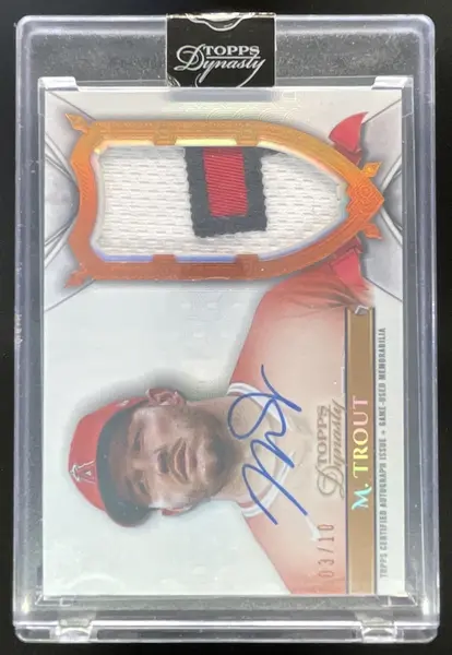 2024 Topps Dynasty Autograph Patch #DAP-MT3 Mike Trout Auto /10