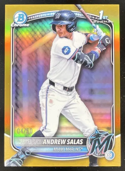 2025 Bowman Chrome Prospects Gold Refractor #BCP-156 Andrew Salas RC /50