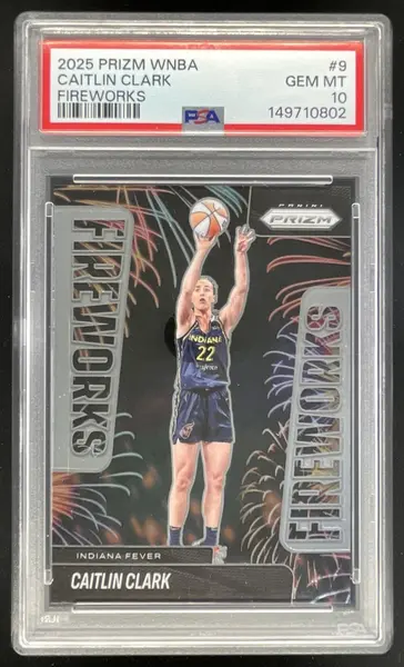 2025 Panini WNBA Prizm Fireworks #9 Caitlin Clark PSA 10