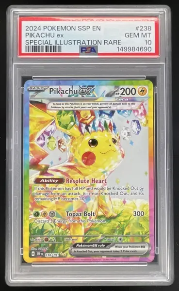 2024 Pokemon Surging Sparks #238/191 Pikachu Ex PSA 10
