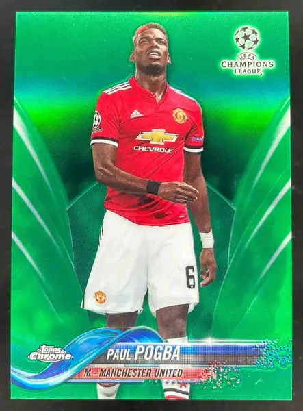 2017 Topps Chrome UEFA Champions League Green Refractor #59 Paul Pogba /99