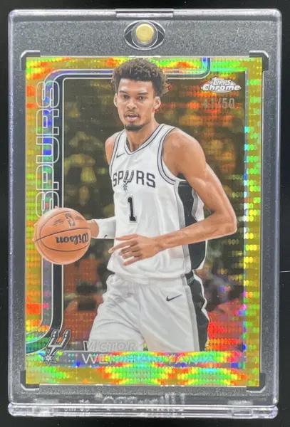 2025-26 Topps Chrome Pulsar Gold Refractor #221 Victor Wembanyama /50
