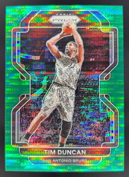 2021-22 Panini Prizm Green Pulsar #268 Tim Duncan /25