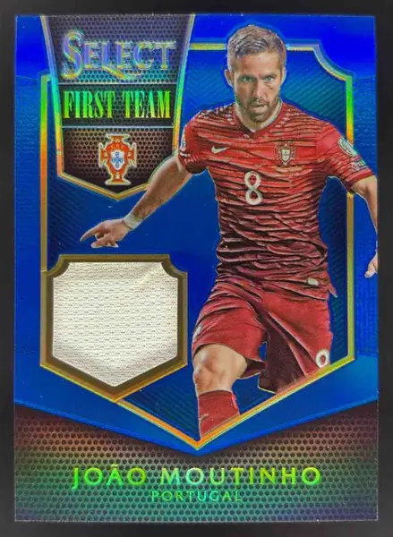 2015 Panini Select First Team Swatches Blue Prizm #FT-JMO Joao Moutinho /99