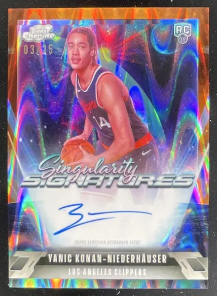 2025 Topps Cosmic Chrome Orange Galactic Yanic Konan-Niederhauser RC Auto /25