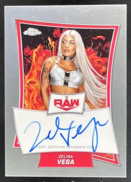 2025 Topps Chrome WWE Red Brand Chrome Autographs #RBA-ZEL Zelina Vega Auto