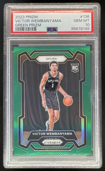 2023-24 Panini Prizm Prizms Green #136 Victor Wembanyama RC PSA 10