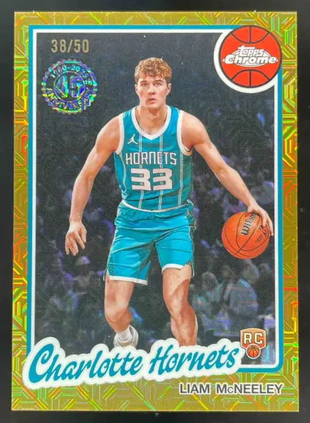 2025-26 Topps 1980-81 Chrome Gold Mojo Refractor #TC-LM Liam McNeeley RC /50