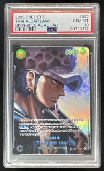 2023 One Piece OP04 #047 Trafalgar Law Special Alternate Art PSA 10