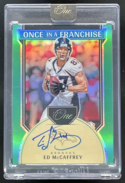2024 Panini One Once in a Franchise Autographs Green #348 Ed McCaffrey Auto /40
