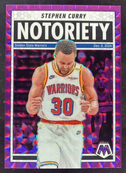 2024-25 Panini Mosaic Notoriety Purple Mosaic #8 Stephen Curry /99