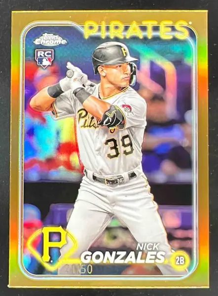 2024 Topps Chrome Gold Refractor #72 Nick Gonzales RC /50