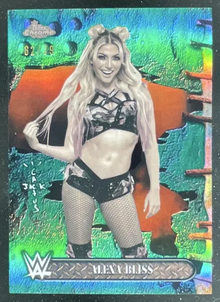 2025 Topps Chrome WWE x Cactus Jack Green Refractor #33 Alexa Bliss /99