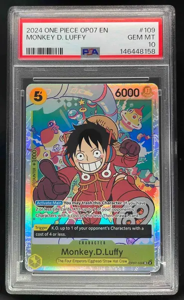 2025 One Piece OP07 EN #109 Monkey D Luffy PSA 10