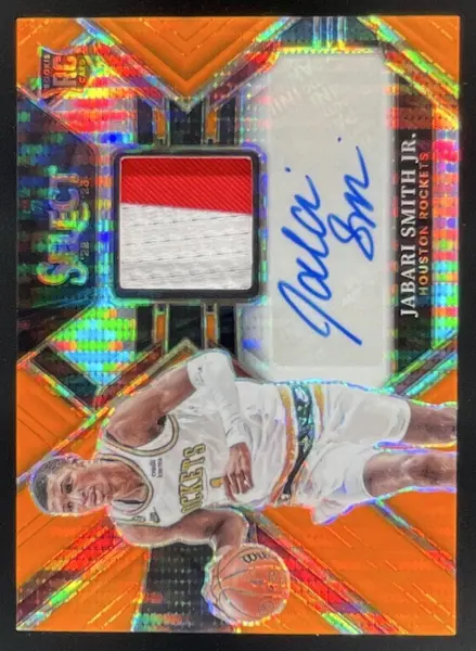 2022 Select Rookie Jersey Neon Orange Pulsar FOTL Jabari Smith Jr. RC Auto /30