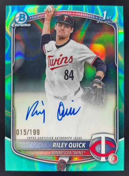 2025 Bowman Draft Chrome Aqua Lava Refractor #CPA-RQ Riley Quick RC Auto /199