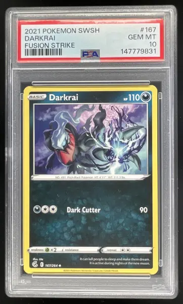2021 Pokemon Sword & Shield Fusion Strike #167/264 Darkrai PSA 10