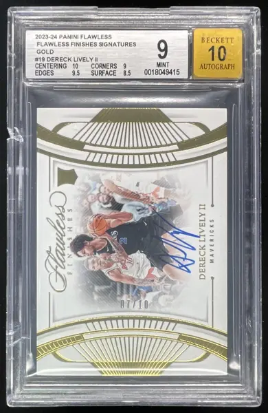 2023-24 Panini Flawless Finishes Gold #FF-DLV Dereck Lively II RC Auto /10 BGS 9