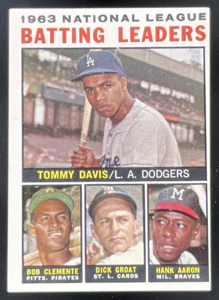 1964 Topps #7 Tommy Davis Bob Clemente Dick Groat Hank Aaron
