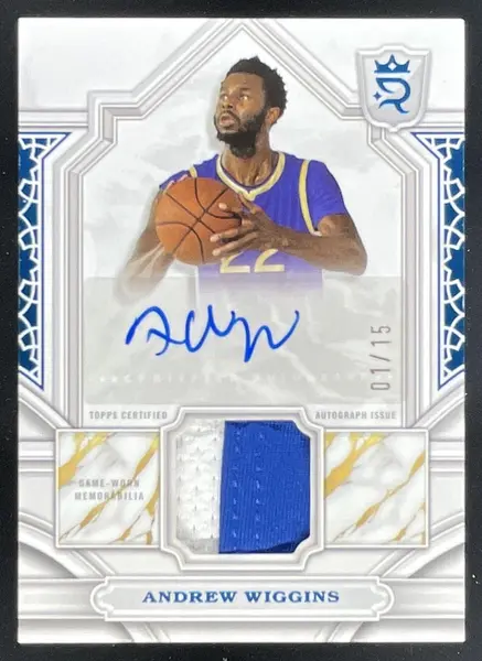 2023-24 Topps Royalty Relic Signatures Blue #RAAW Andrew Wiggins Auto /15
