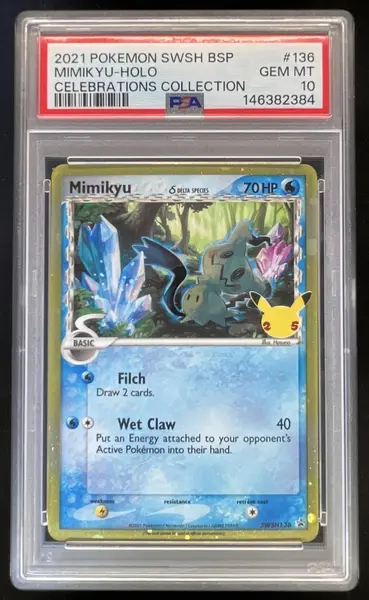 2021 Pokemon Sword & Shield Black Star Promos #SWSH136 Mimikyu Holo PSA 10